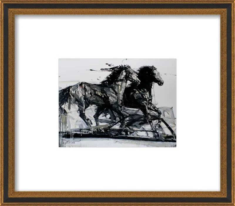 Black Stallions by Shao Y. Zhang for Artfully Walls