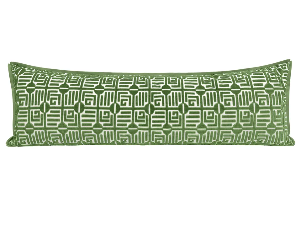 THE XL LUMBAR :: LABYRINTH VELVET // EMERALD | THIBAUT - SWATCH 4" X 4" / CORDING / Clover