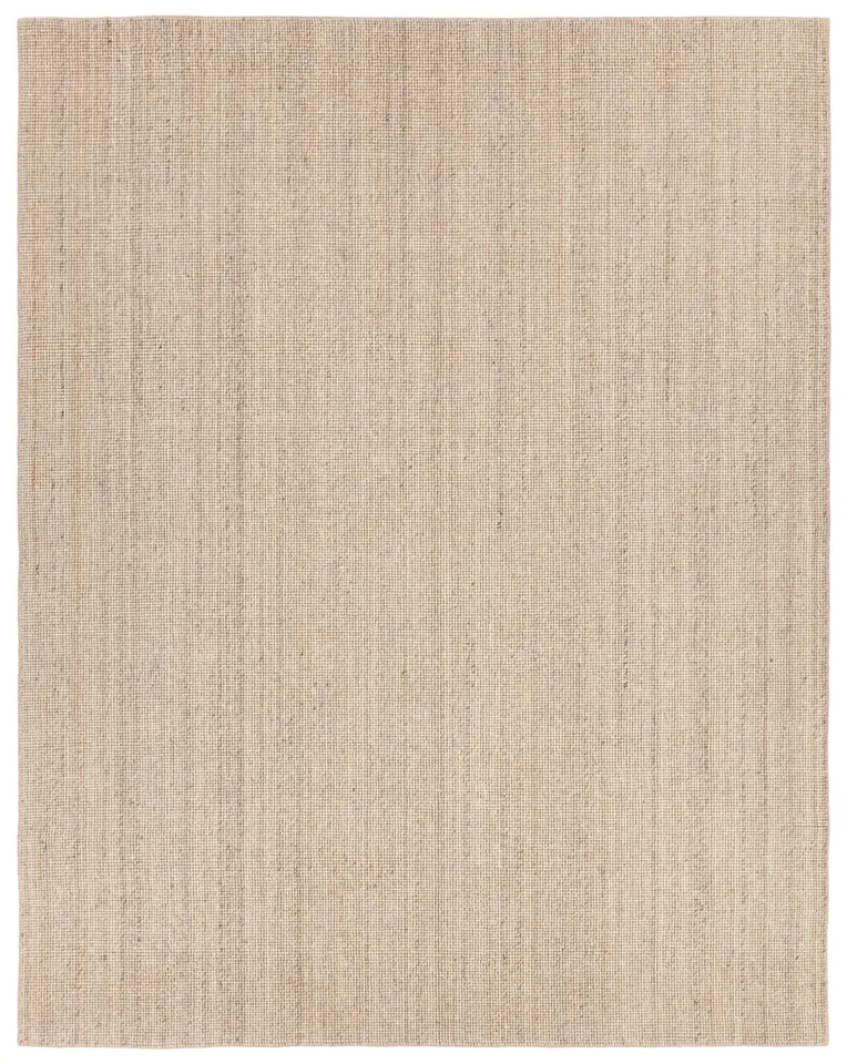 Mere RNE01 Handmade Solid Tan Area Rug (7'9"x9'9")