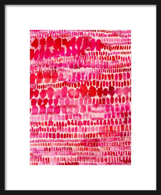 Pink and Red Watercolor Patterns Wall Art  by Paula Mills for Artfully Walls