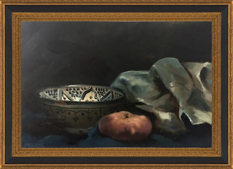 Wild peach with a painting rag by Philine van der Vegte for Artfully Walls