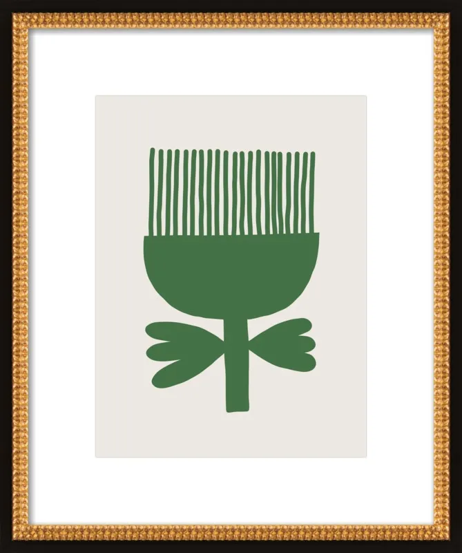 Green flower by Jessica Nielsen for Artfully Walls
