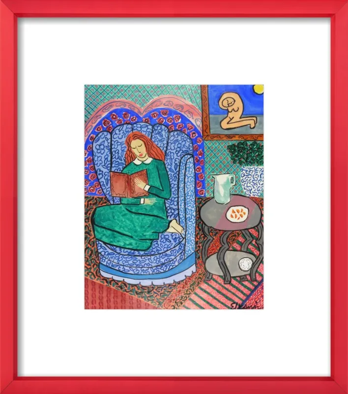Red Headed Reader by Linda Elksnin for Artfully Walls