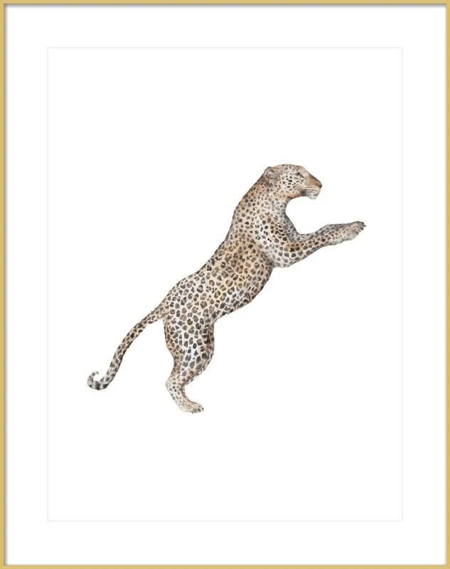 Leaping Leopard Watercolor by Lauren Rogoff for Artfully Walls