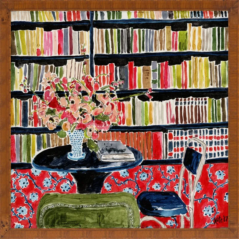 Books with Flowers by Kate Lewis for Artfully Walls