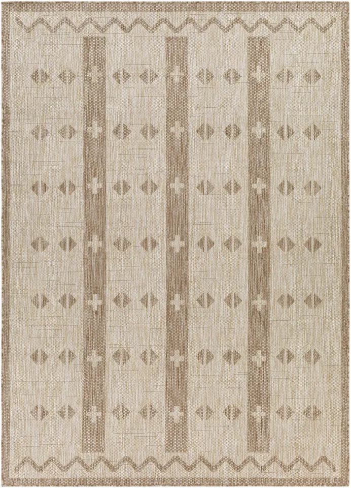Tuareg Beige Outdoor 5'3" x 7' Machine Woven Rug