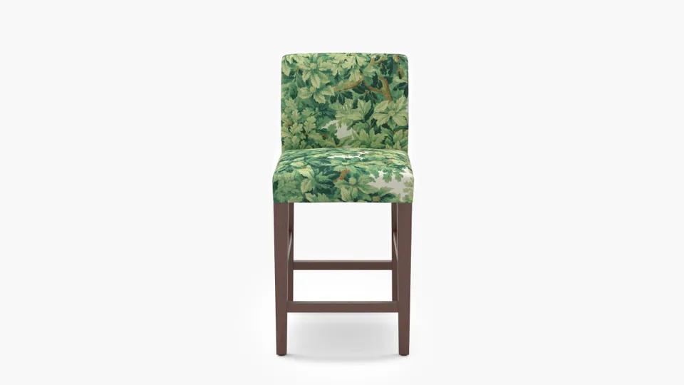 Signature Dining Counter Stool, Verdure Bois De Chene, Walnut Square Tapered Leg