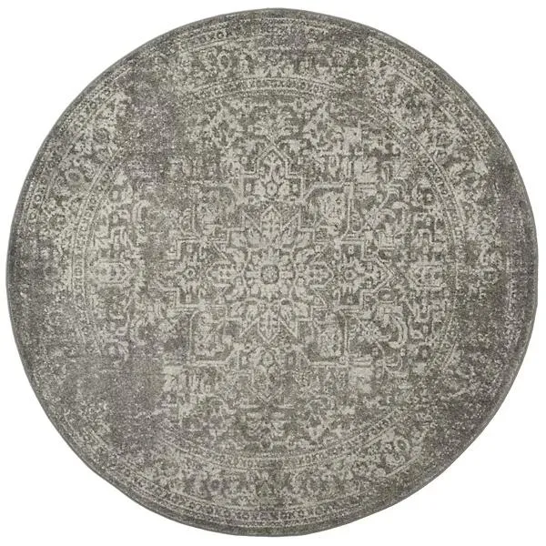 Evermere Distressed Medallion Grey Area Rug