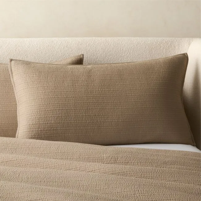 Demar Organic Cotton Sateen Dark Taupe King Pillow Shams Set of 2