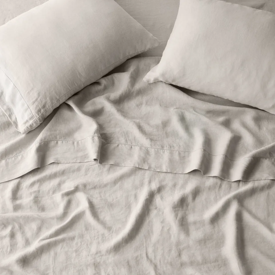 The Citizenry Stonewashed Linen Bed Sheet Set | California King | Solid Sand