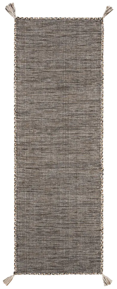 Arlo Home Hand Woven Area Rug, MTK150B, Beige/Black,  2' 3" X 7'