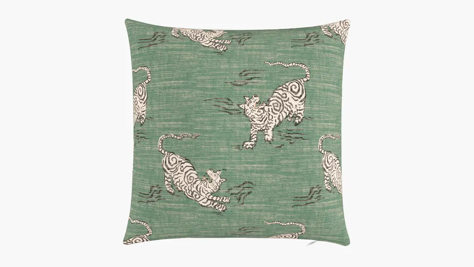 Throw Pillow 20", Emerald Tigresse, 20" x 20"