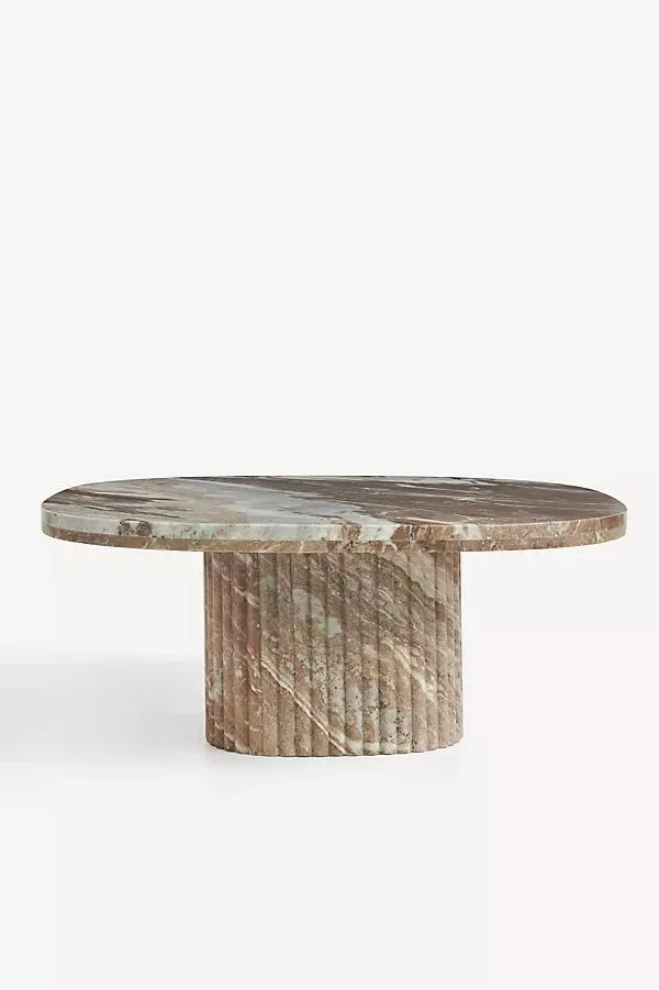 Kanta Square 36" Fluted Marble Coffee Table