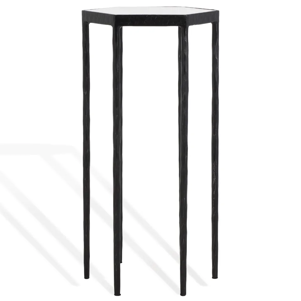 Galvin Marble Top Drink Table - Black / White - Safavieh