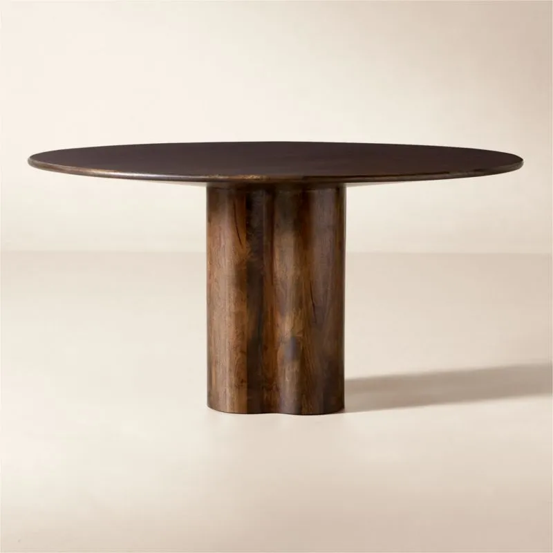 Viggo 60" Round Dark Mango Wood Dining Table