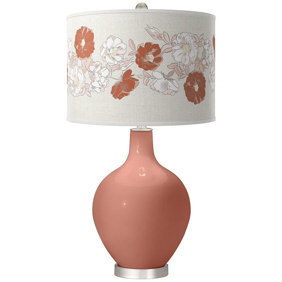 Rojo Dust Rose Bouquet Ovo Table Lamp