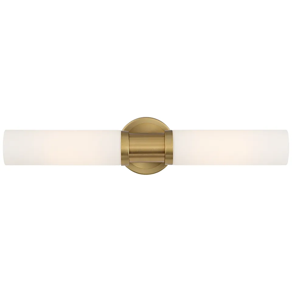 Possini Euro Sylvie 22" Wide Vintage Brass 2 Light Modern Bath Light