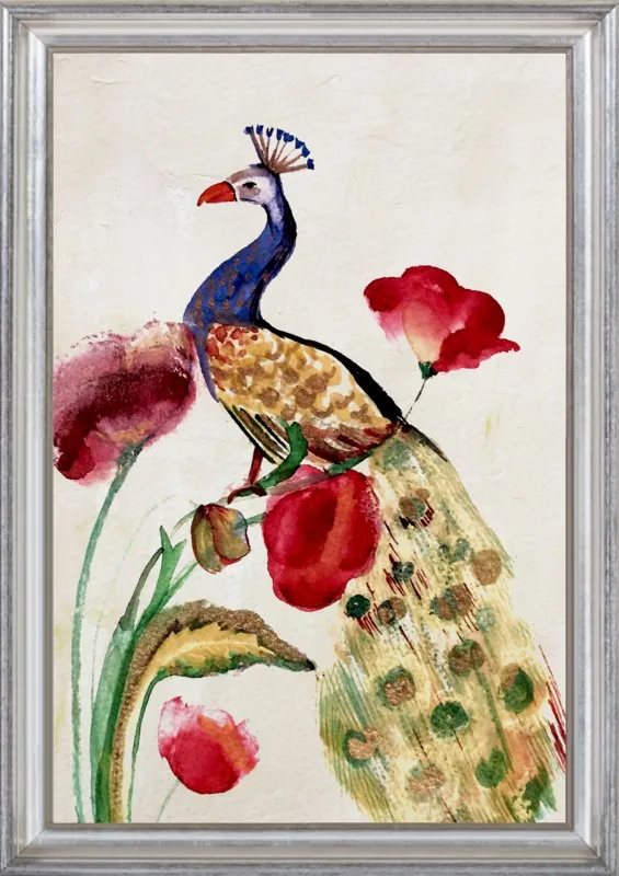 blue gold peacock by Ruti Shaashua for Artfully Walls