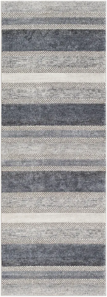 Nepali Gray Indoor 2'7" x 7'3" Machine Woven Rug