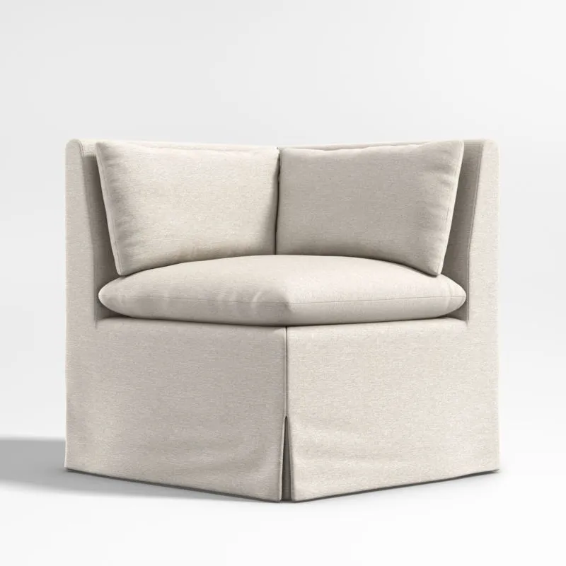 Belmar Ivory Slipcovered Corner Dining Banquette
