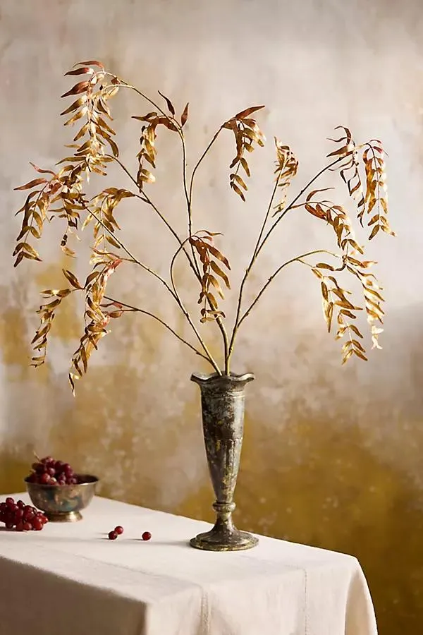 Faux Copper Leaves Spray