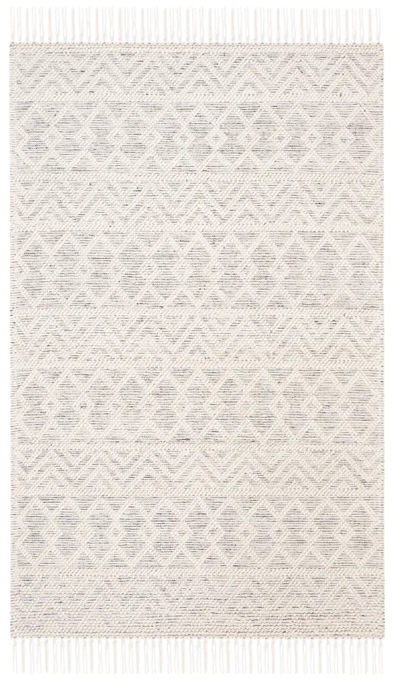 Safavieh Couture Natura Collection Hand Loomed Area Rug, Ivory / Black, 4' x 6'