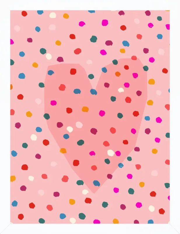 Rainbow Dotty Heart by Paula Mills for Artfully Walls