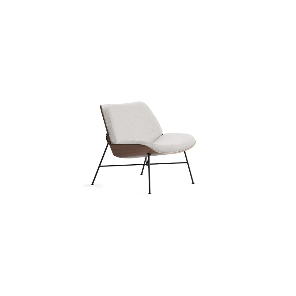 Vesper Lounge Chair - Ivory Boucle/Walnut