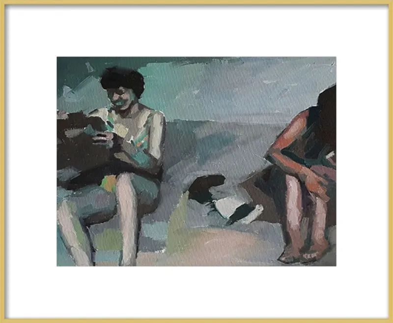 Girls at the beach by Mary Sinner for Artfully Walls