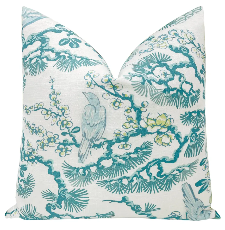 TRELLIS LINEN PRINT // AEGEAN - 20" X 20"