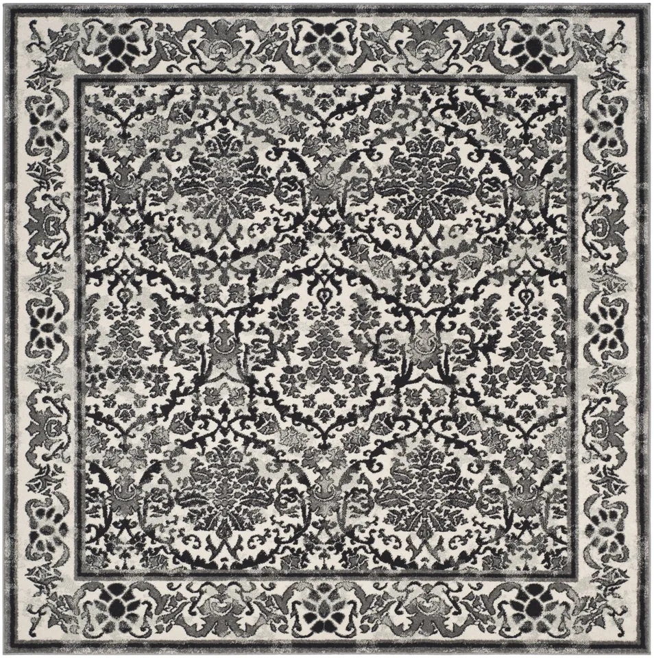 Arlo Home Woven Area Rug, EVK242D, Ivory/Grey,  6' 7" X 6' 7" Square