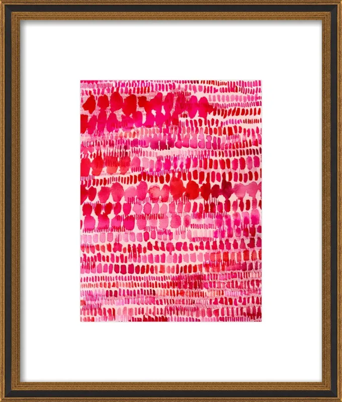Pink and Red Watercolor Patterns Wall Art  by Paula Mills for Artfully Walls