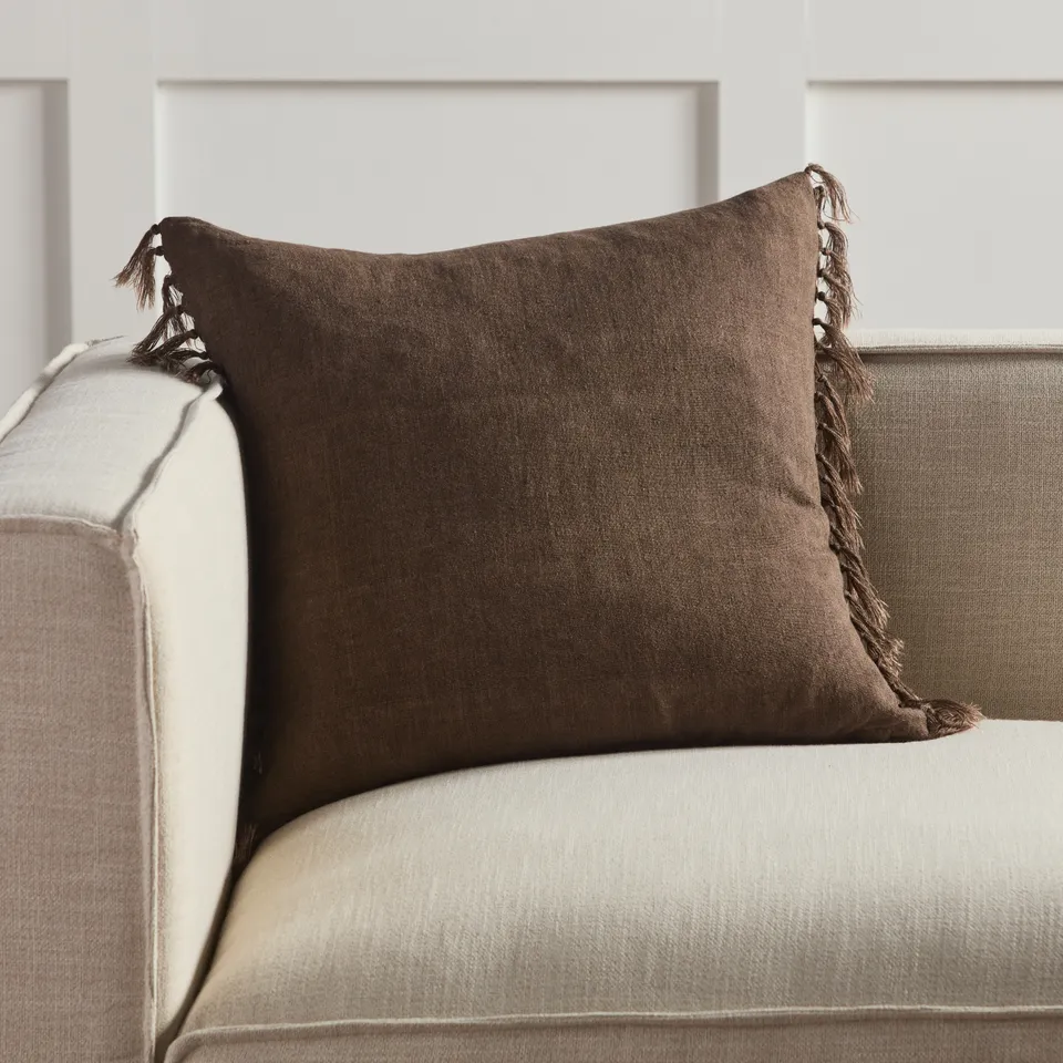 Majere JEM05 Handmade Solid Brown Down Alternative Filled Pillow (20")