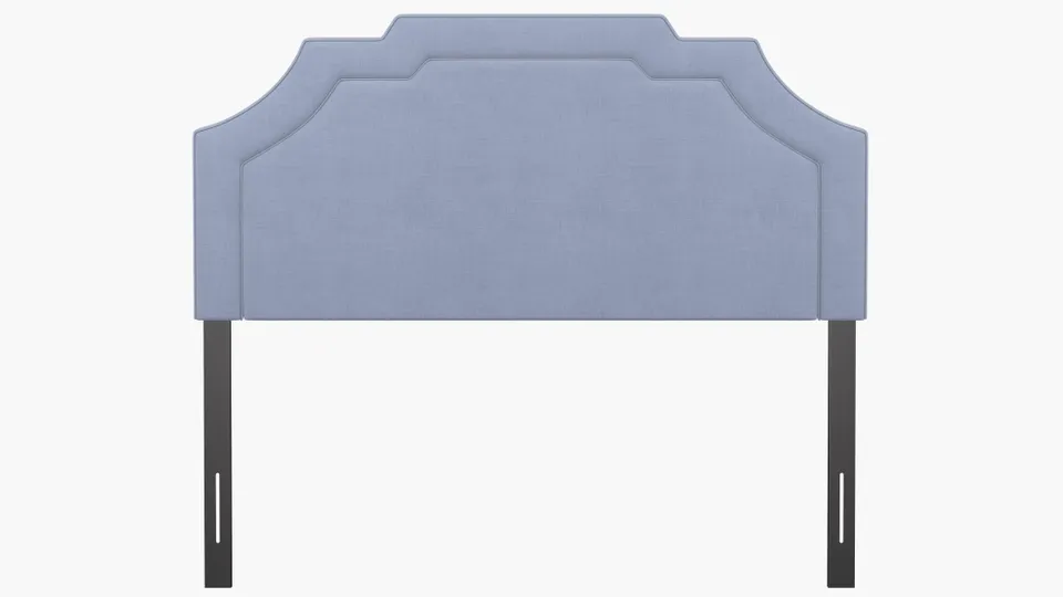Art Deco Headboard, Denim Everyday Linen, Queen