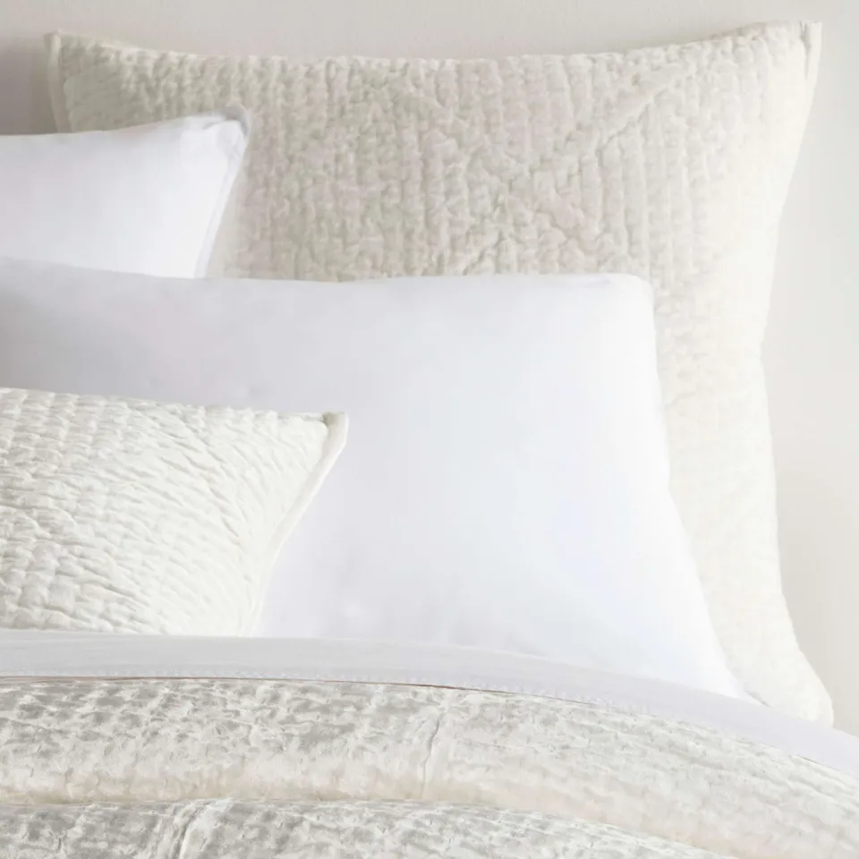 Parisienne Velvet Dove White Quilted Sham