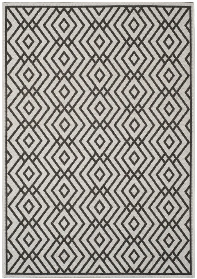 Arlo Home Indoor/Outdoor Woven Area Rug, LND126A, Light Grey/Charcoal,  5' 1" X 7' 6"