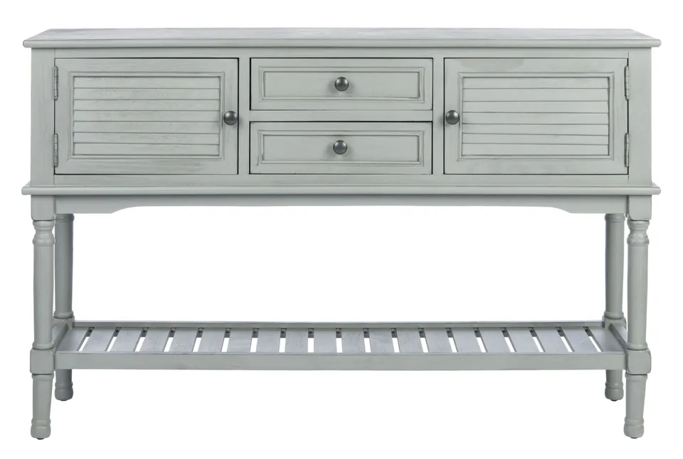 Tate 2 Drawer 2 Door Console Table - Distressed / Gray