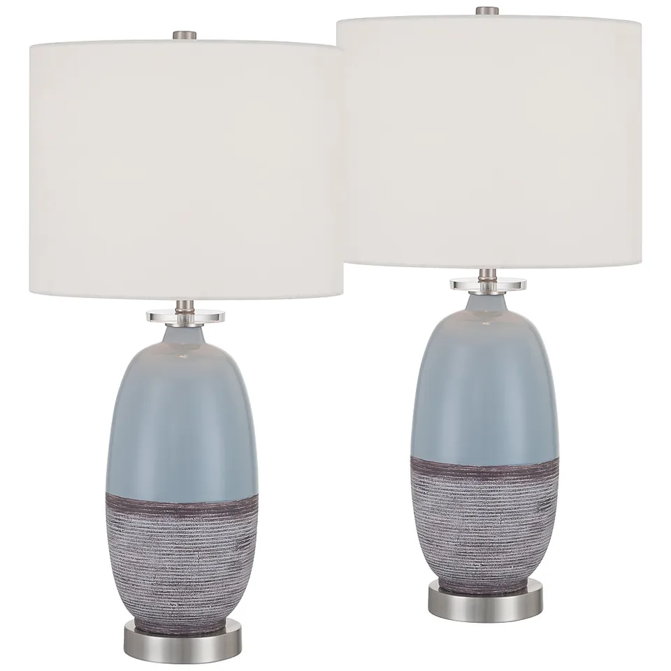 Stratos 26 1/4" High Blue Cloud Ceramic Table Lamp Set of 2