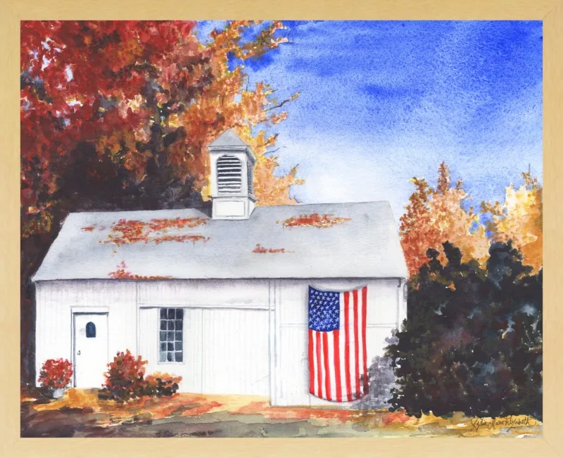 The Ross Barn in Fall by Lydia Marie Elizabeth for Artfully Walls
