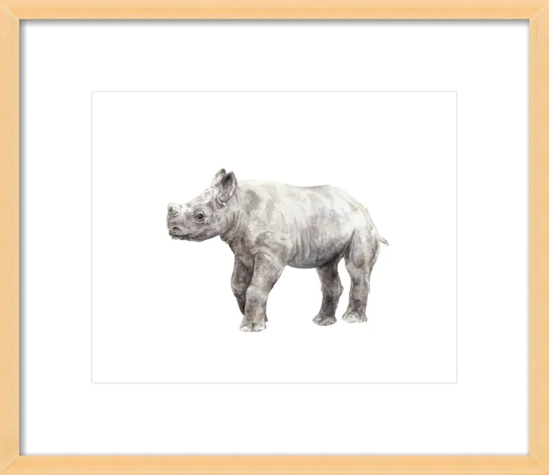 Baby Rhino Watercolor by Lauren Rogoff for Artfully Walls