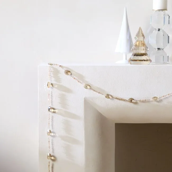 Theia Crystal Champagne and Clear Holiday Garland 72"
