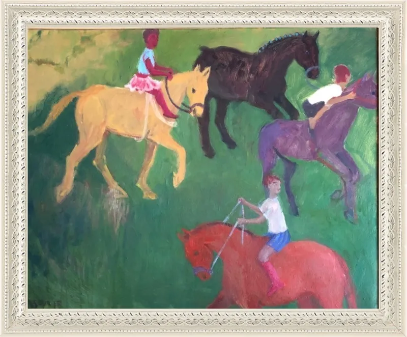 Four Horses, Three Riders by Megan Williamson for Artfully Walls