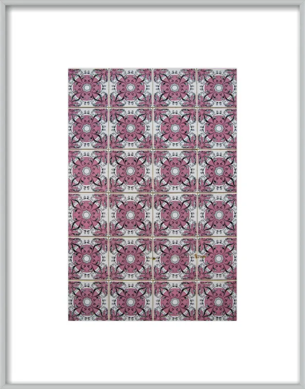Pink and White Tiles in Lisbon by Sivan Askayo for Artfully Walls