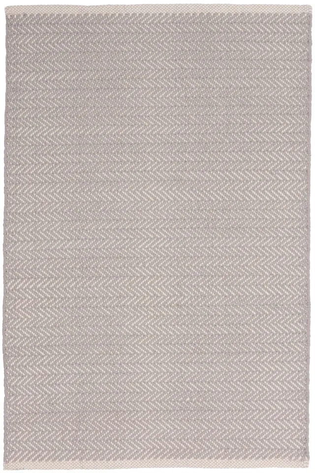 Herringbone Dove Grey Handwoven Cotton Rug