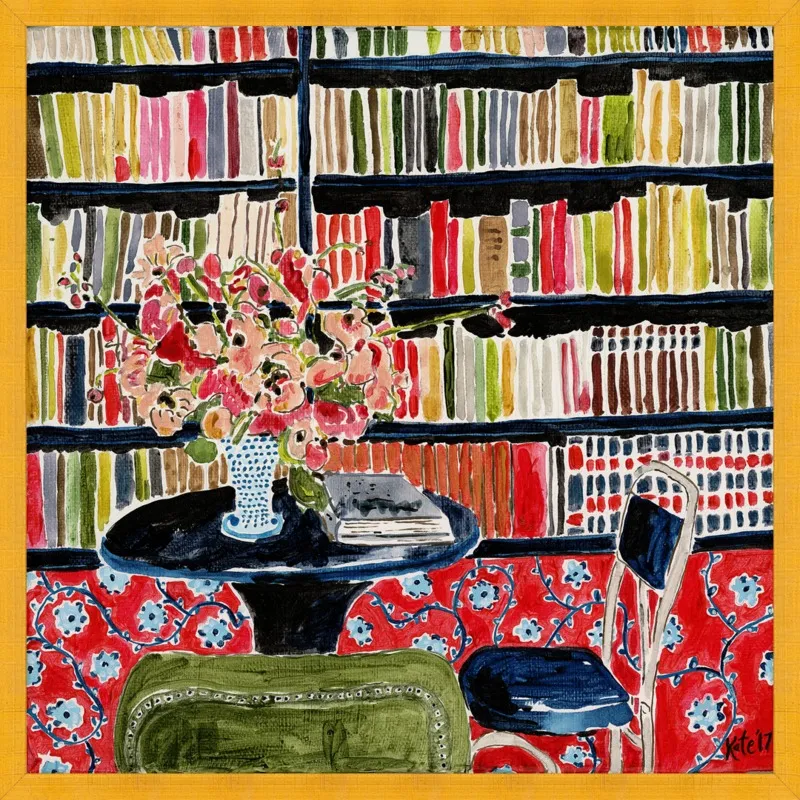 Books with Flowers by Kate Lewis for Artfully Walls