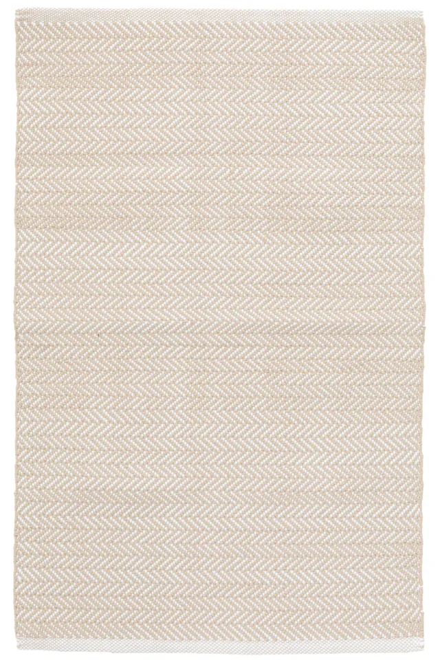 Herringbone Linen/White Handwoven Indoor/Outdoor Rug