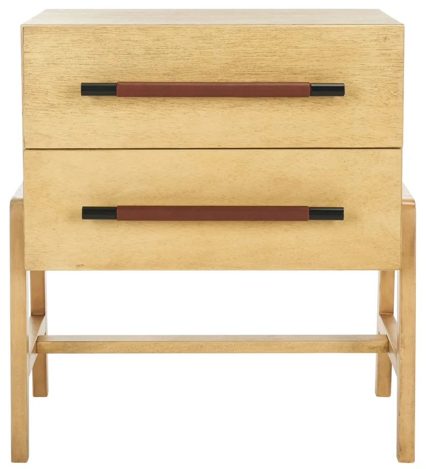 Tiona 2 Drawer Nightstand - Natural / Brown