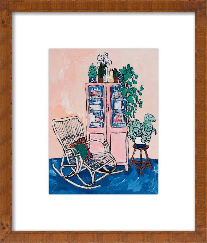 Rocking Chair In Pink Interior by Lara Lee Meintjes for Artfully Walls