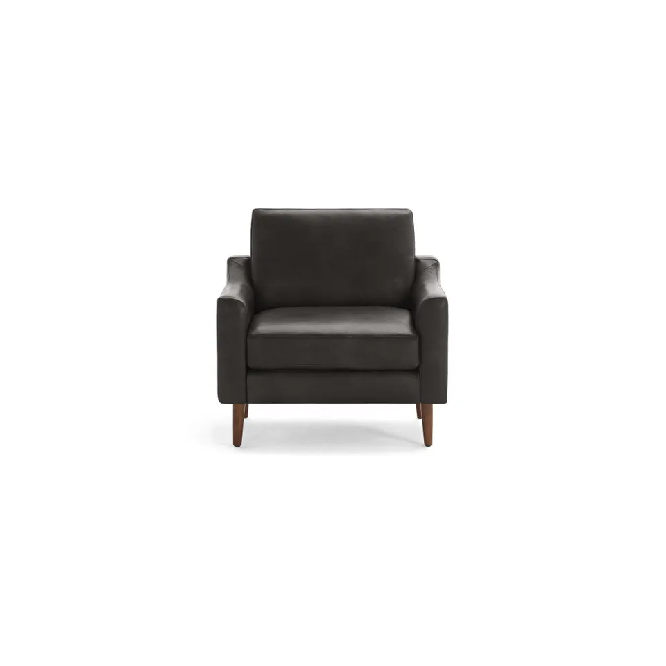 Nomad Leather Club Chair - Slate - Top Grain Leather / Walnut - Wood / Slope
