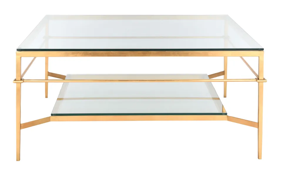 Mieka Glass Cocktail Table - Gold - Safavieh